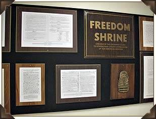 The Freedom Shrine was installed after the renovation of Greeley Central